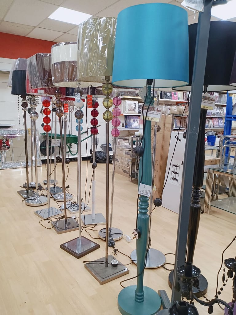 Varieties of Floor Lamps are in stock (£30 to £70)
