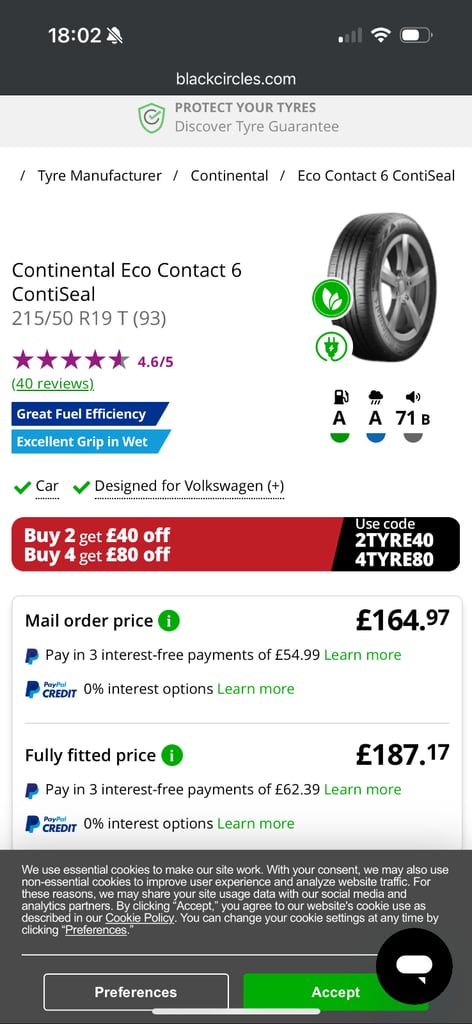 image for 215/55/19 conti eco sport 6 contiseal x4