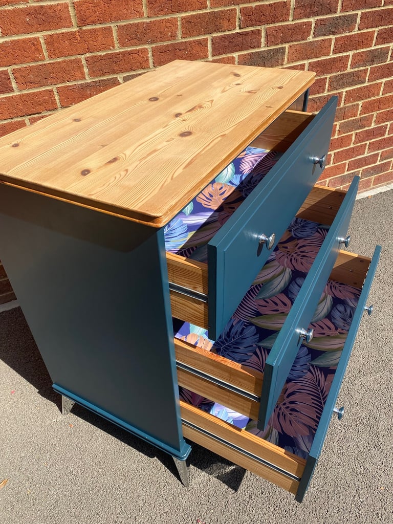 Pine Chest of Drawers Painted Frenchic Blue