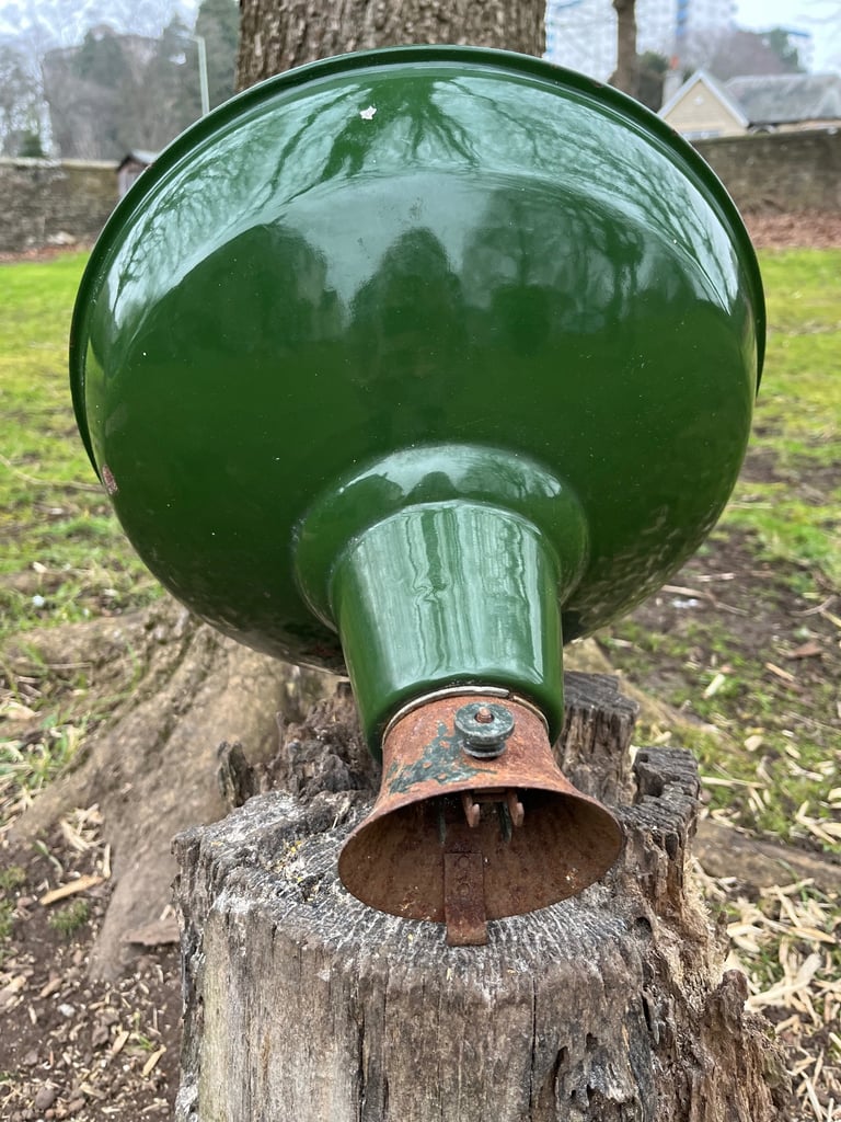 14” Crysteel Vintage WW2 Industrial Lampshades