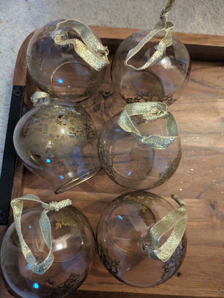 image for M and S glass tree decorations x 6