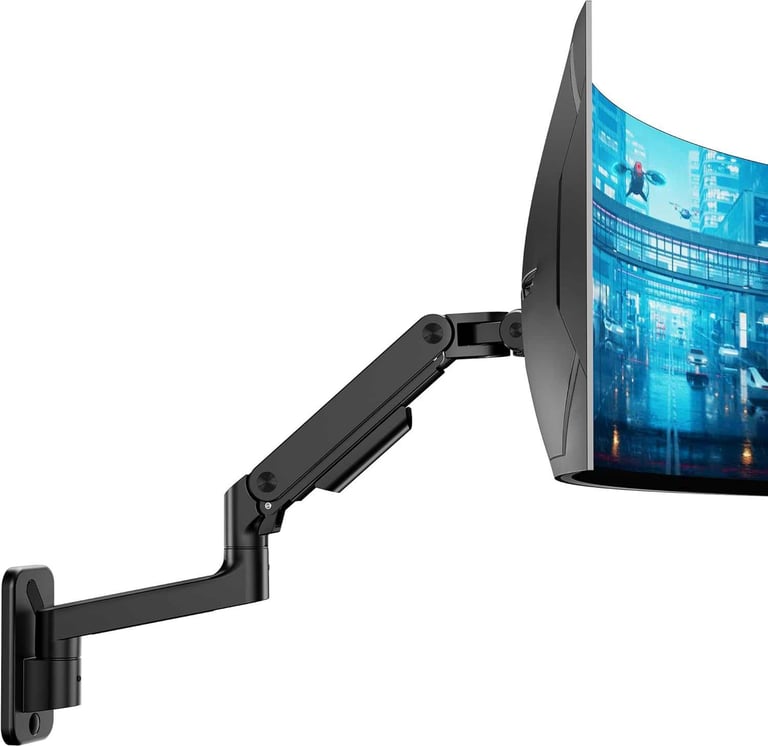 image for ARES WING Monitor Wall Mount Bracket Adjustable Gas Spring for 17" to 49" Monitors Screens TVs VESA