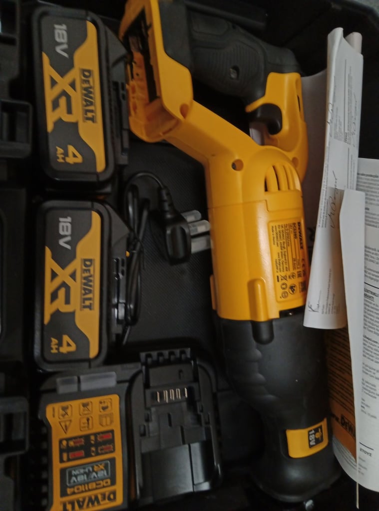 image for DeWalt DCS380 18V XR Li-ion Cordless Reciprocating Saw With 2 x 4.0Ah Batteries