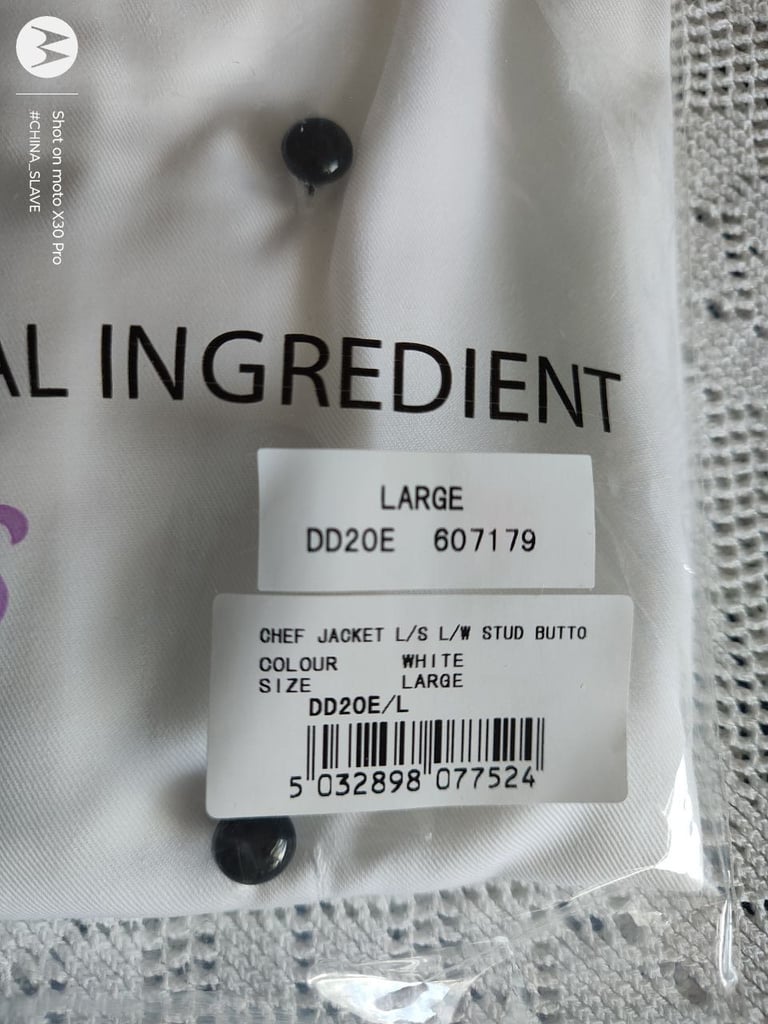 CHEF JACKET DENNYS LONDON