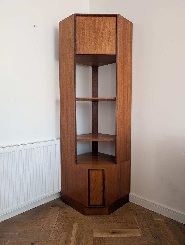 image for G Plan Mid century teak corner shelving unit