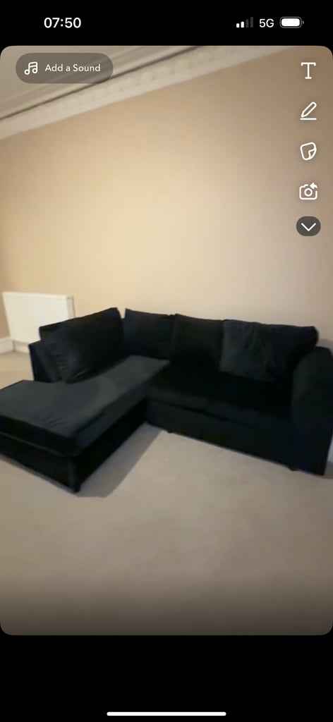 image for black corner sofa