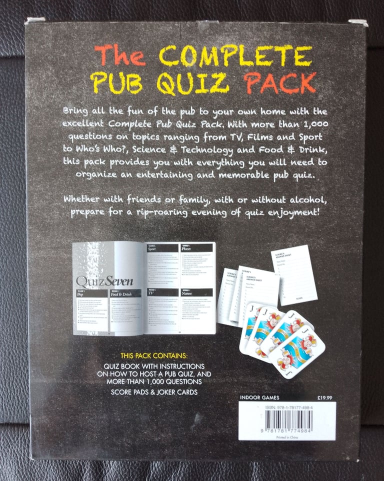 The Complete Pub Quiz Pack - Indoor Trivia Game