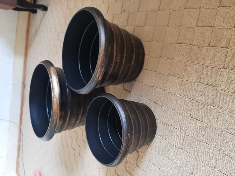 image for Set of 3 Plastic Plant Pots