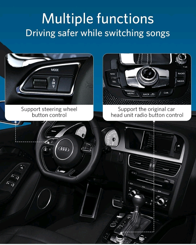 Bluetooth 5.0 aptx-hd adapter for audi mmi 3g ami music interface audi