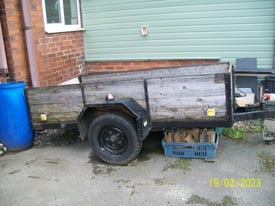 trailer 2 wheel 8x4 on 13'' 50mm ball brakes jockey lights lift off tailboard £375