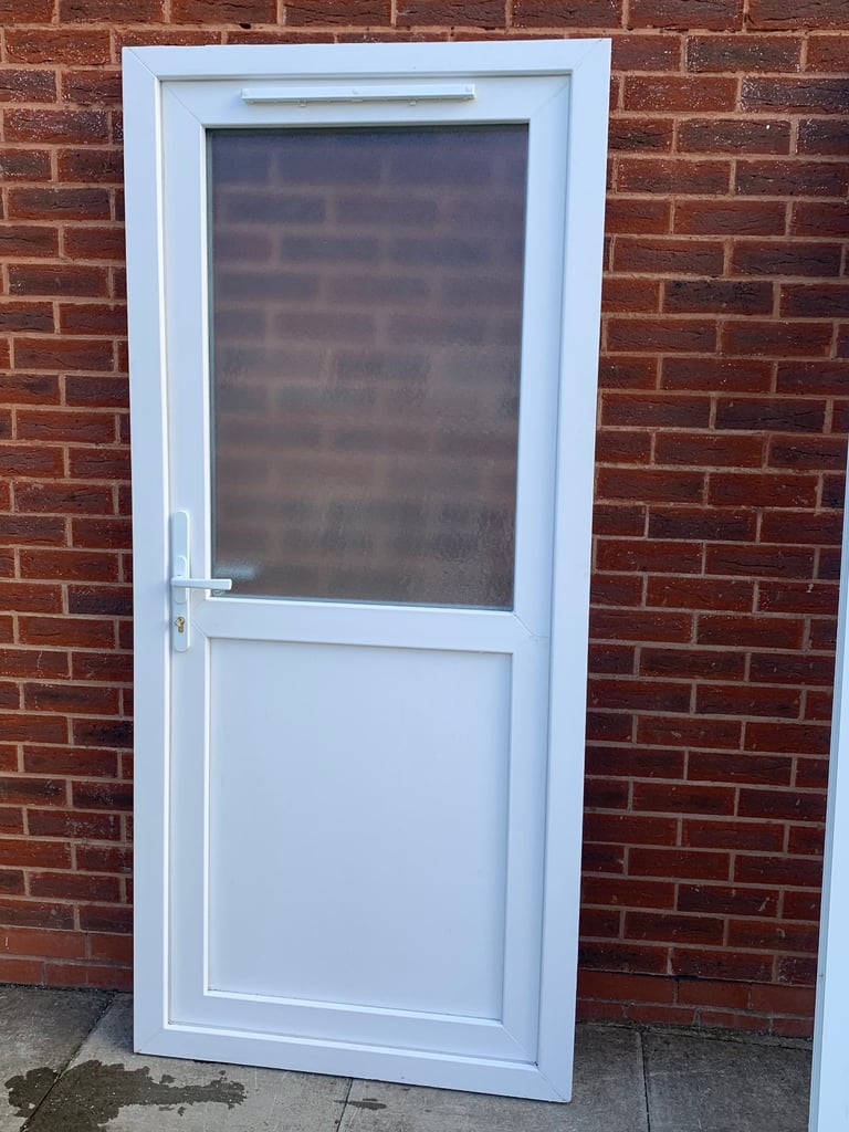 UPVC DOUBLE GLAZED BACK DOOR SIDE DOOR & KEY 92cm WIDE 204cm HIGH Can Deliver