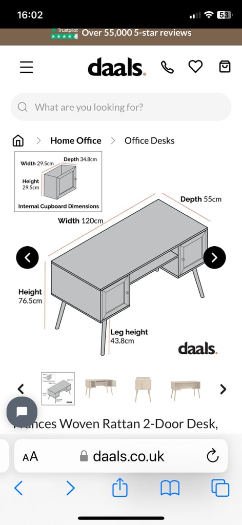 Brand new Desk Rattan two door