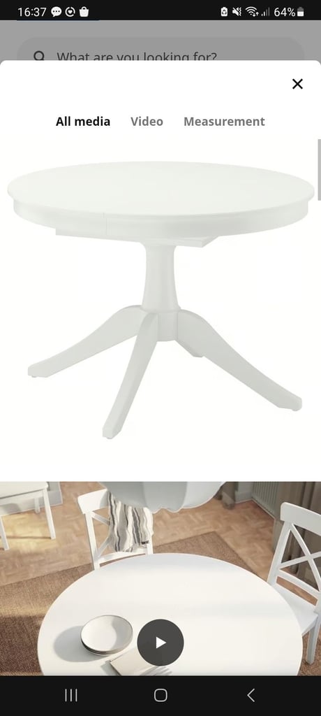 IKEA Rosentorp White Round Extendable Dining Table