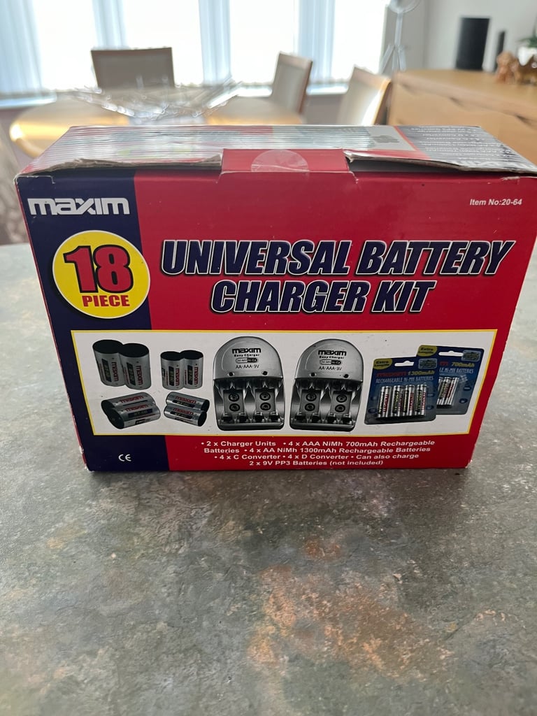image for New Maxim 18 piece universal battery charger kit 