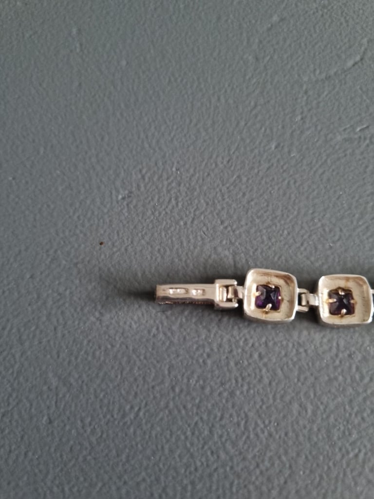 DM Amethyst Oval Sterling Silver Ladies Watch