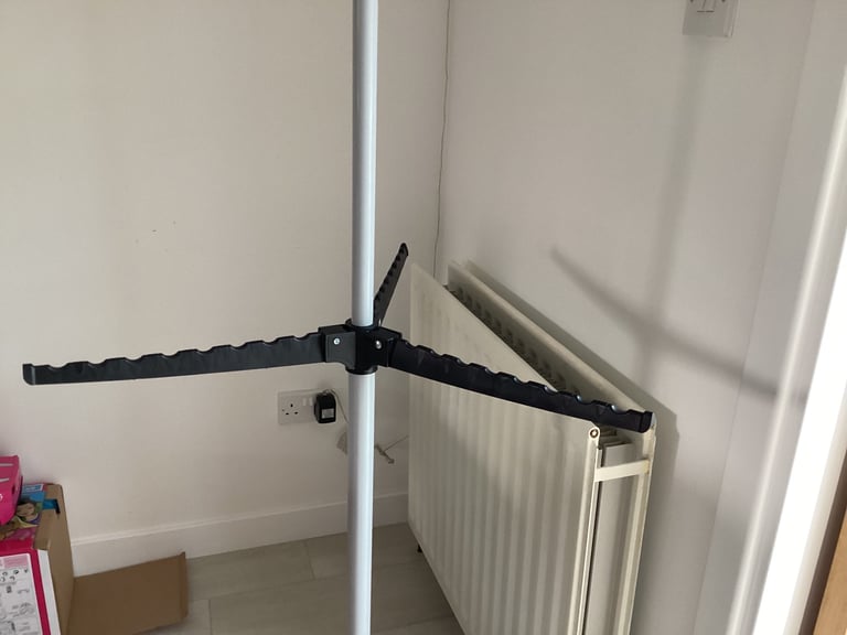 Two Tier Fold Away Clothes Airer / Dryer Ideal for Drying Clothes on Hangers 