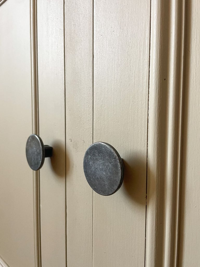 Large 4ft Extra thick chunky solid pine sideboard chest of drawers cupboard pewter pulls