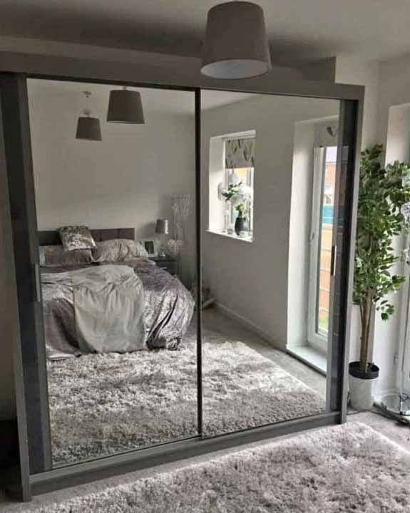 Brand New Matte/High Gloss Finish Sliding Wardrobe with Full-Length Mirrors