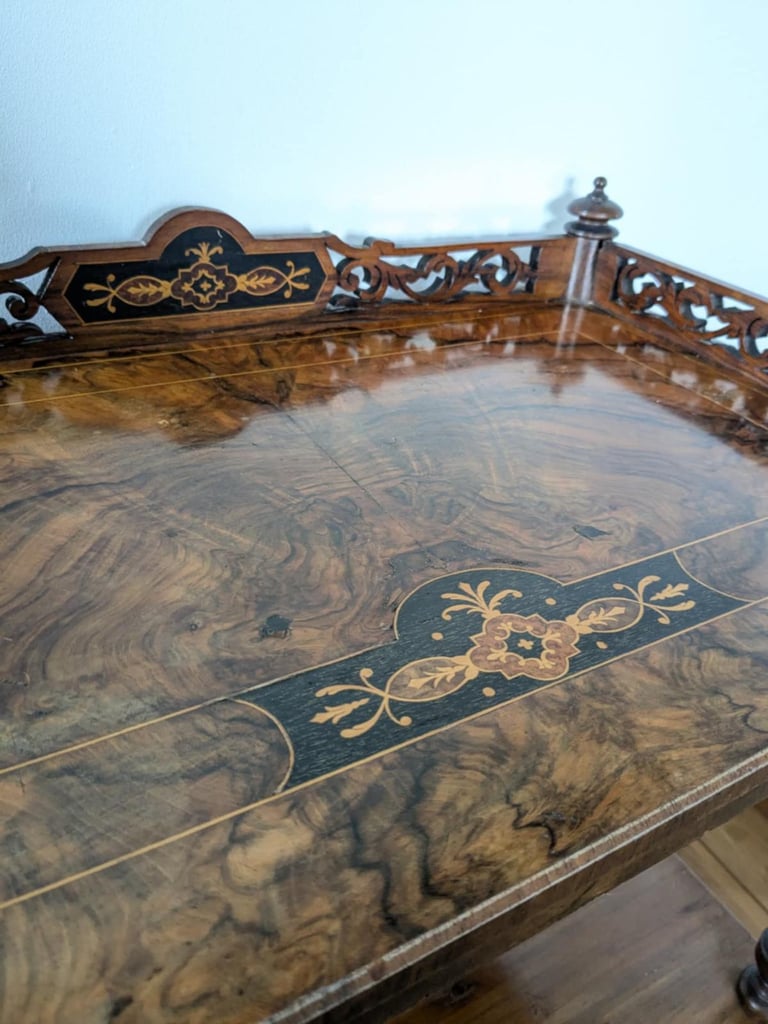 image for Decorative Victorian Walnut Burr Trolley / Wotnot - ONO