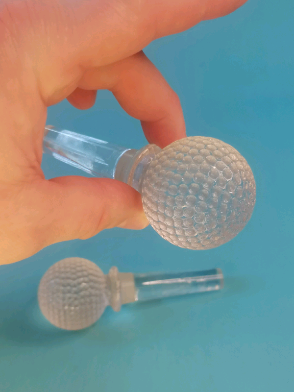 4,2-inch, 2x Vintage Golf Ball Crystal Decanter Stopper Bottle Cork. 
