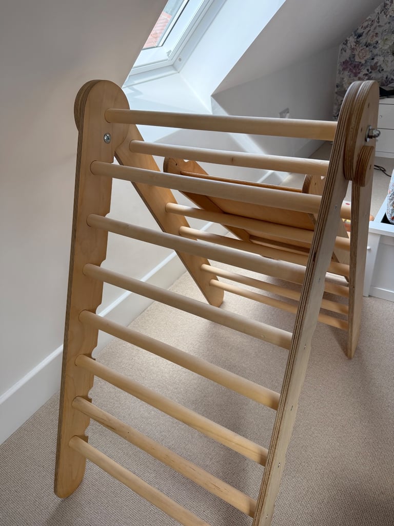 Kids pikler triangle, wooden with slide/ladder