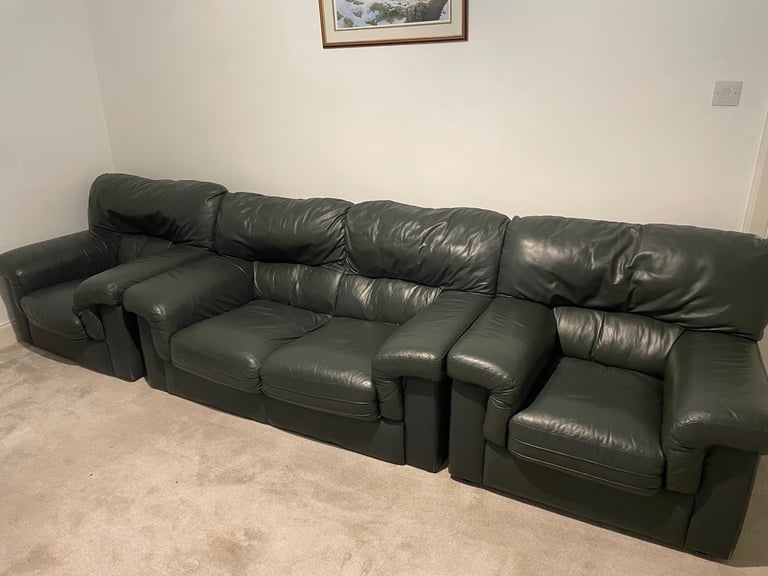 image for Three piece leather sofa collection