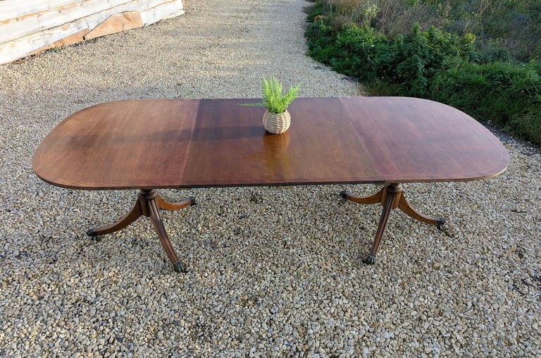 Regency Style Mahogany Extending Dining Table Almost 8 FT Long 10 Seater