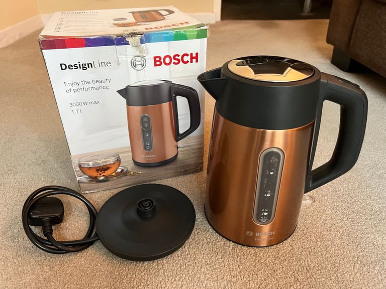 image for Bosch DesignLine Plus Stainless Steel Cordless Kettle,1.7 Litres,3000 W - Copper