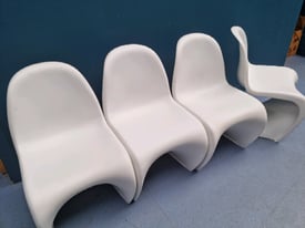 4 verner panton "s" style dining chairs. 