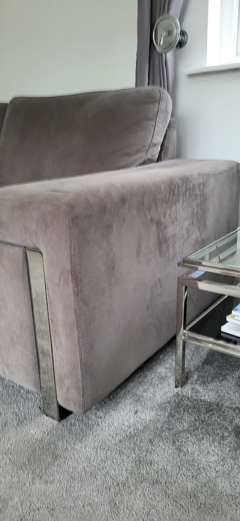 Luxury Designer Grey Textured Velvet 3 seater sofa, Made in Italy, (2 AVAILABLE) New Trend Concepts