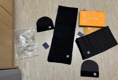 LV beanie and scarf set, in Notting Hill, London