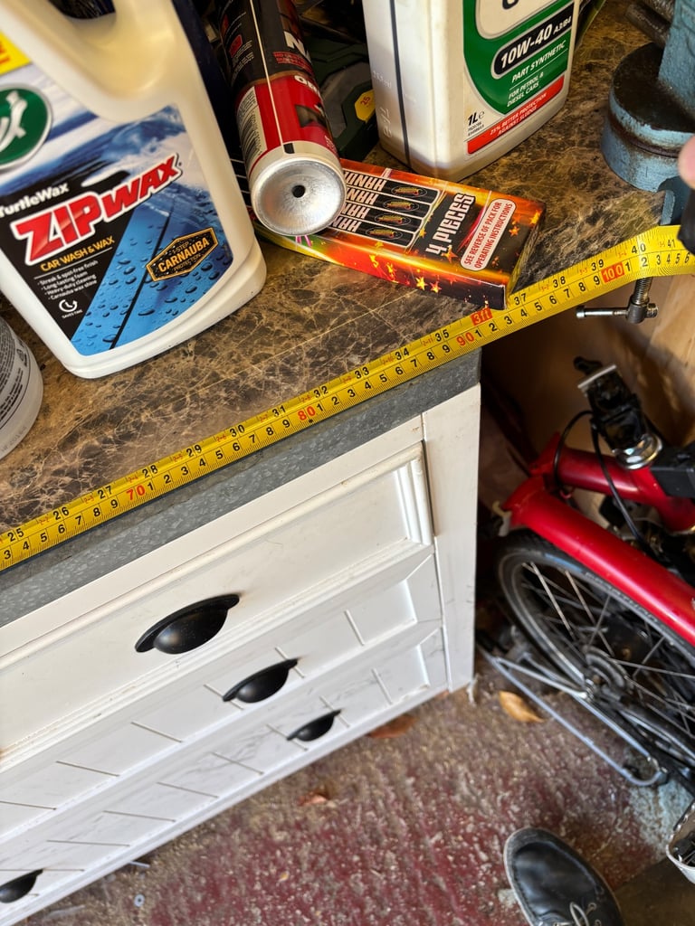 Freebie up-cycle opportunity - two kitchen units with zinc worktops