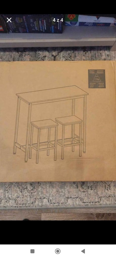 Brand new vintage style Dining Table Set, Bar Table and Stools