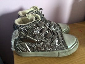 Next silver glitter boots - size 8