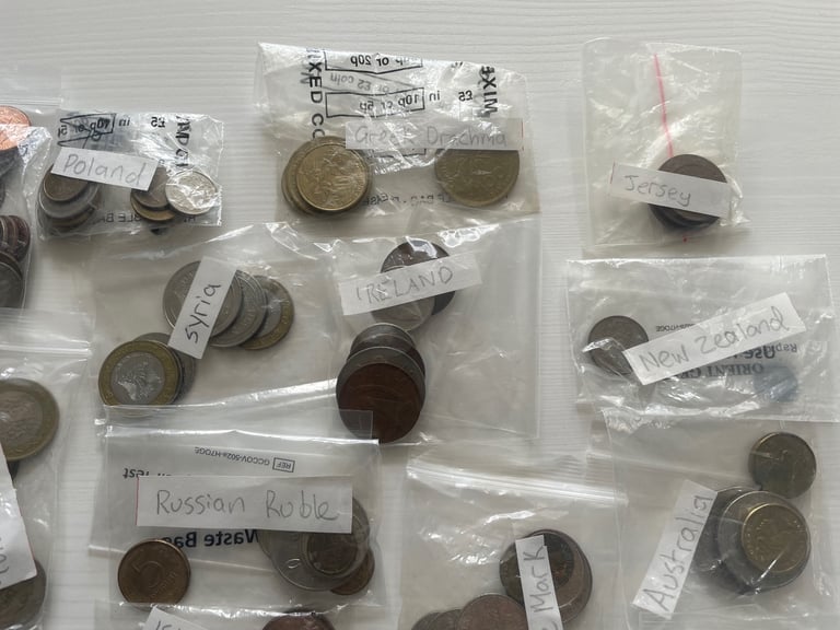 Foreign coins collection. 