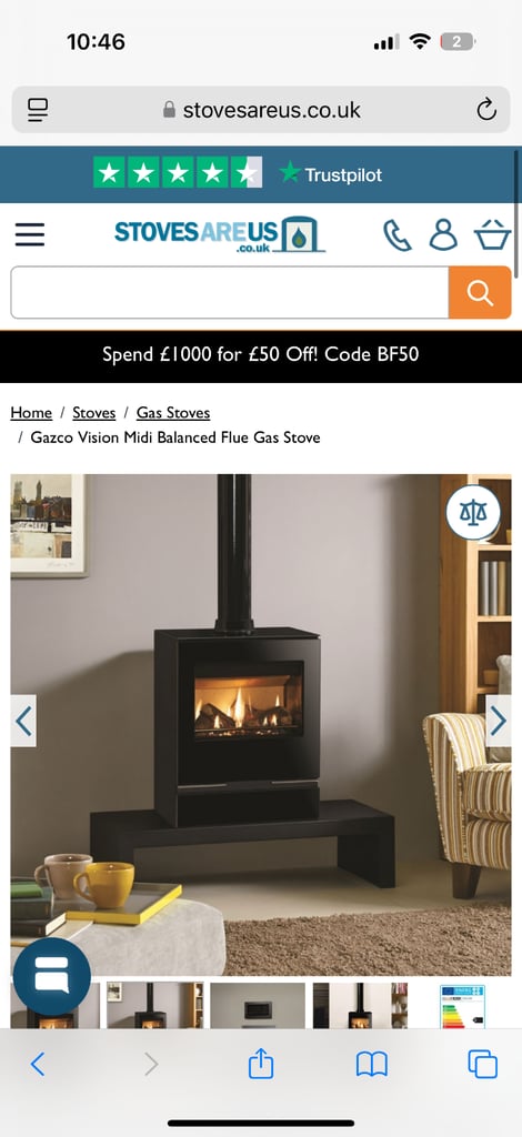 image for Gazco riva vision range Gas fire 