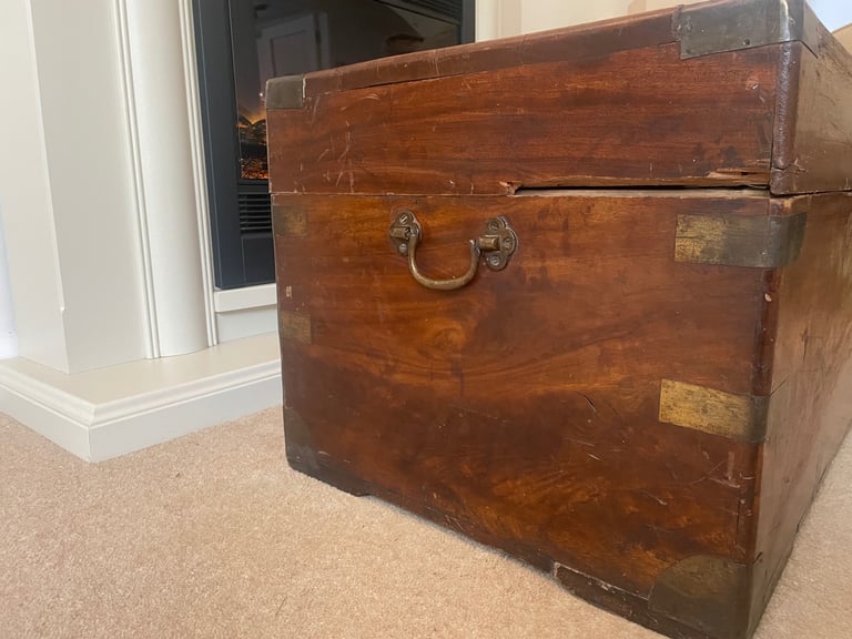 Antique Camphorwood campaign Trunk/Chest - 19th Century 