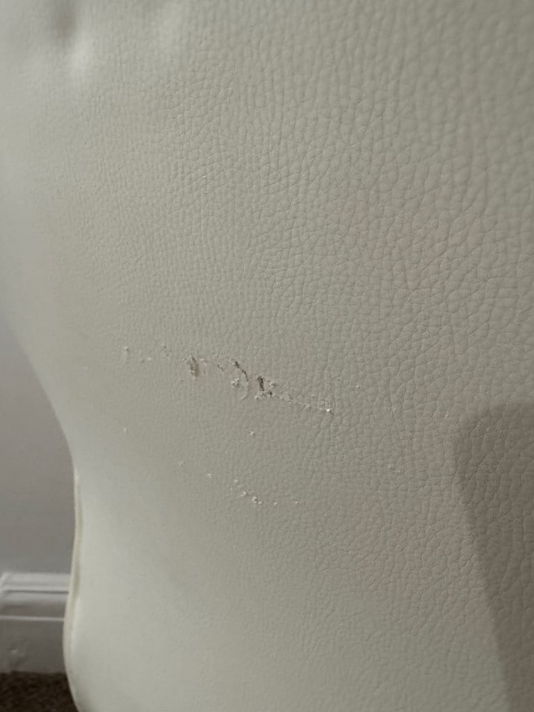 Faux White Leather Ergonomic Office Desk Chair with Wheels by Living & Home