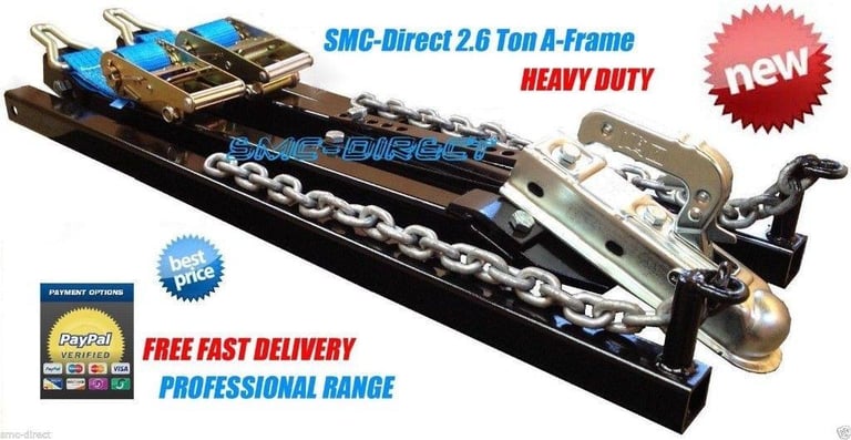Car Towing A Frame Recovery Dolly Trailer 2.6Ton (Heavy Duty) One Man Tow Frame BRAND NEW!