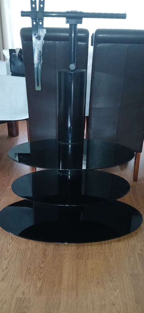 image for Tower glass tv stand 