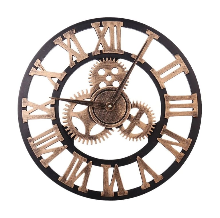 image for Roman Numeral Clock Silver / Gold 