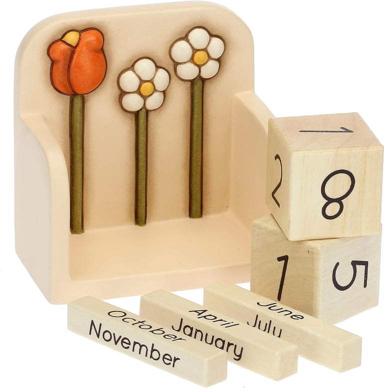 NEW - Ceramic Perpetual Table Calendar - boxed