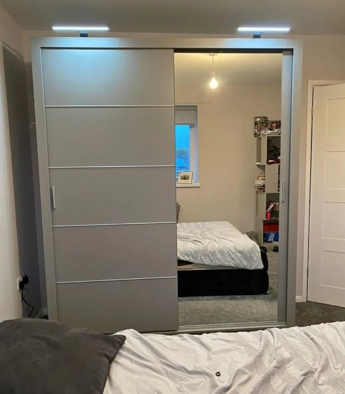 SALE 50% OFF- Brand New 3/2 Doors Sliding Wardrobe High Gloss or Matte Finish with Mirrors