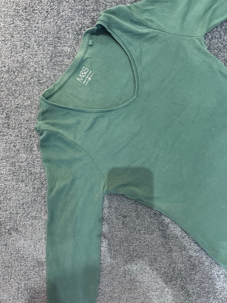 Ladies Green M&S Mid Sleeve T-Shirt