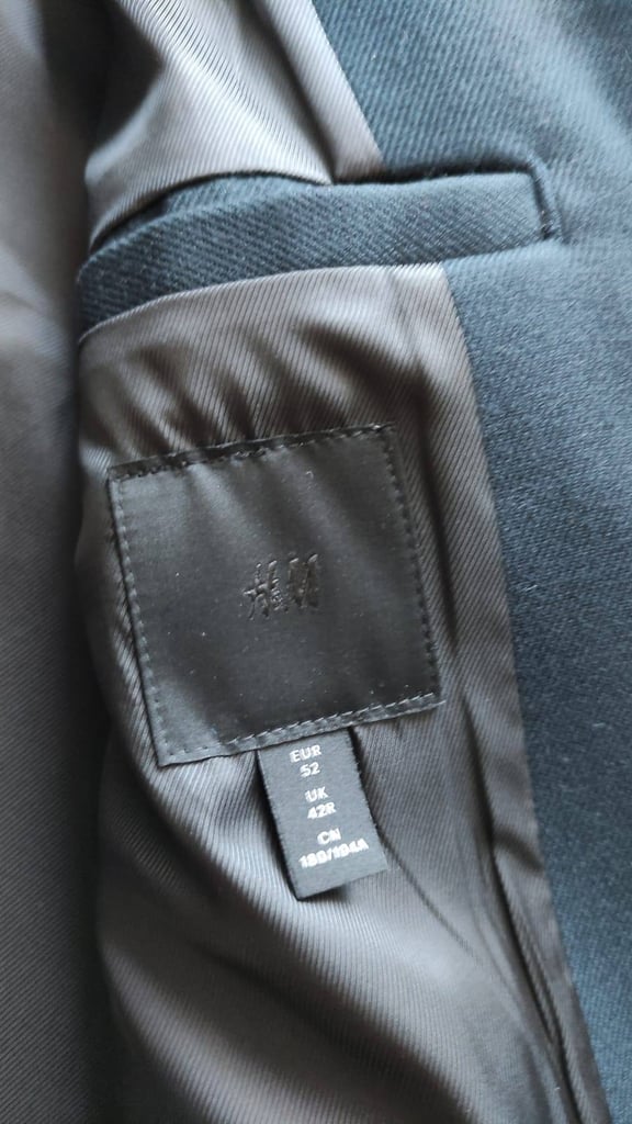 H&M Men’s Navy Overcoat size UK 42R