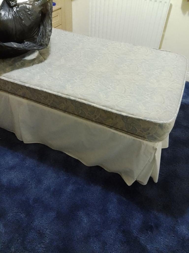 image for Single bed with mattress & valance 