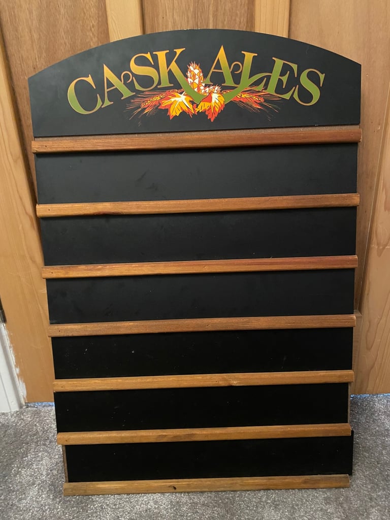 Pub chalkboard (Cask Ales), sliding display
