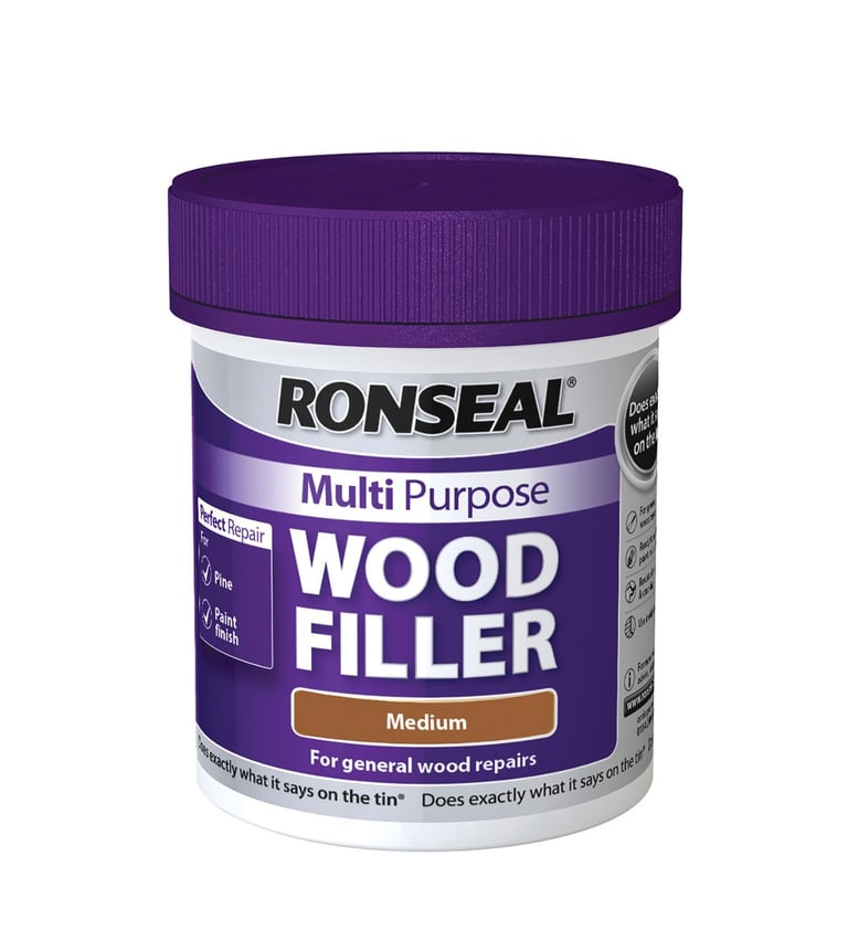 6 x Ronseal Multipurpose Wood Filler - Medium / 250g
