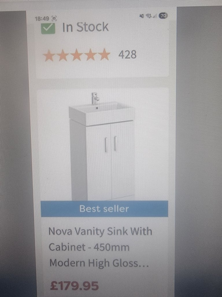 Sink and vanity 450mm