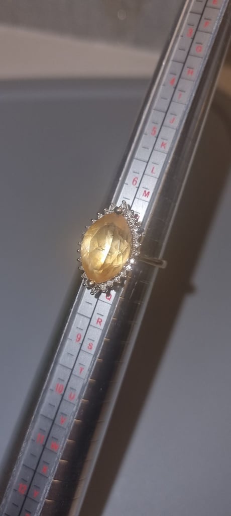 9ct Yellow Gold 0.15ct Diamond And Citrine Cluster Ring